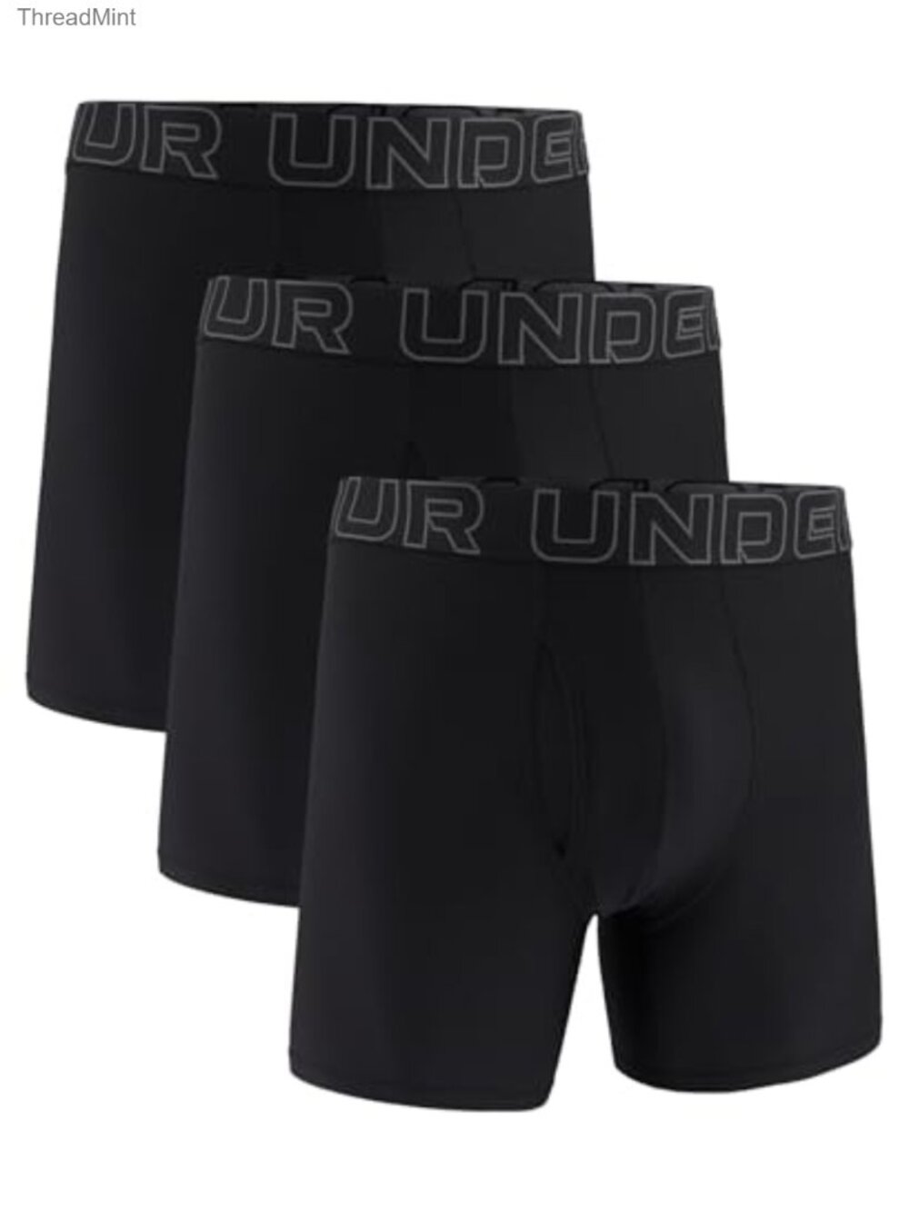 3-Pack Performance Tech Mesh Boxer Briefs 6" Inseam Fitted High Stretch